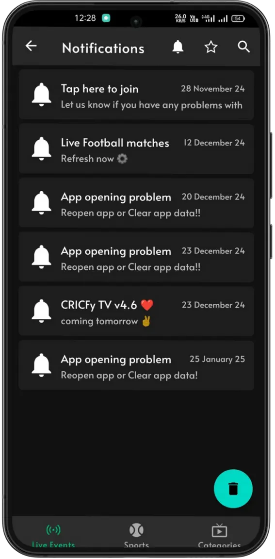 Cricfy TV App not working